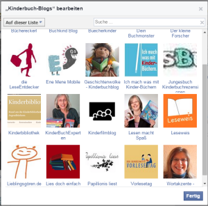 Kinderbuch-Blogs auf Facebook - Interessenliste als Blogroll